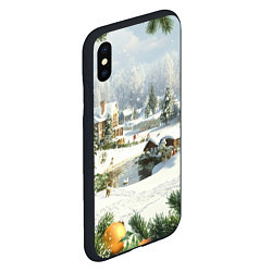 Чехол iPhone XS Max матовый Рождественская атмосфсра, цвет: 3D-черный — фото 2