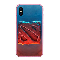 Чехол iPhone XS Max матовый Dota 2: Symbol, цвет: 3D-розовый