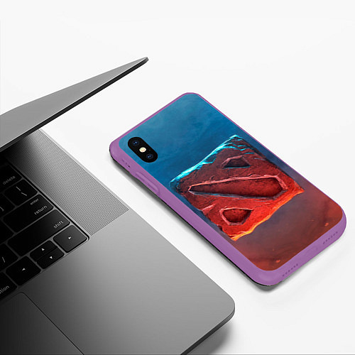 Чехол iPhone XS Max матовый Dota 2: Symbol / 3D-Фиолетовый – фото 3