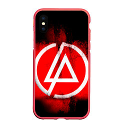 Чехол iPhone XS Max матовый Linkin Park: Red style, цвет: 3D-красный