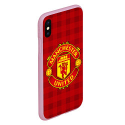 Чехол iPhone XS Max матовый Manchester United, цвет: 3D-розовый — фото 2
