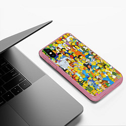 Чехол iPhone XS Max матовый Simpsons Stories, цвет: 3D-малиновый — фото 2