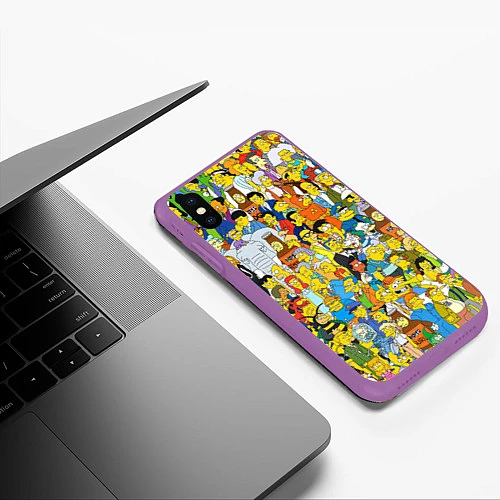 Чехол iPhone XS Max матовый Simpsons Stories / 3D-Фиолетовый – фото 3