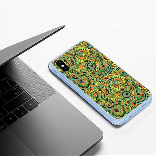 Чехол iPhone XS Max матовый Узор / 3D-Голубой – фото 3