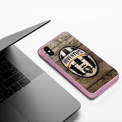 Чехол iPhone XS Max матовый Juventus, цвет: 3D-розовый — фото 2