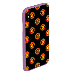 Чехол iPhone XS Max матовый Manchester United Pattern, цвет: 3D-фиолетовый — фото 2