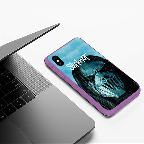 Чехол iPhone XS Max матовый Slipknot / 3D-Фиолетовый – фото 3