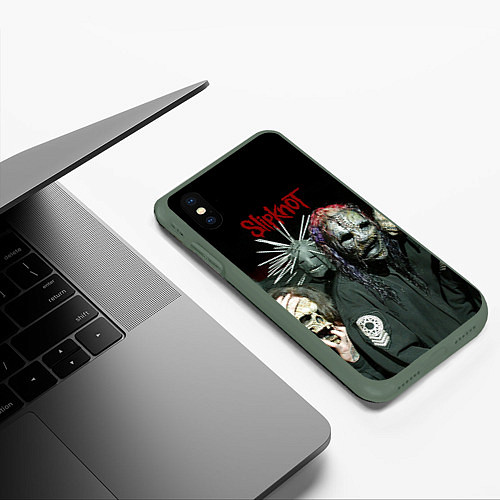 Чехол iPhone XS Max матовый Slipknot / 3D-Темно-зеленый – фото 3