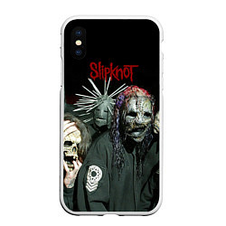 Чехол iPhone XS Max матовый Slipknot, цвет: 3D-белый