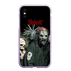 Чехол iPhone XS Max матовый Slipknot, цвет: 3D-сиреневый