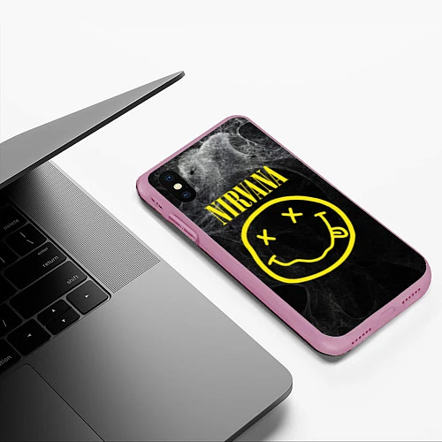 Чехол iPhone XS Max матовый Nirvana Smoke / 3D-Розовый – фото 3