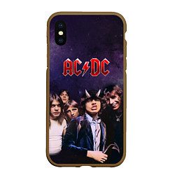 Чехол iPhone XS Max матовый AC/DC, цвет: 3D-коричневый