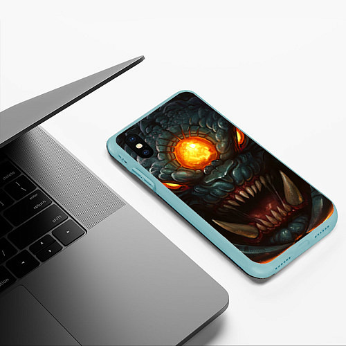 Чехол iPhone XS Max матовый Roshan Rage / 3D-Мятный – фото 3