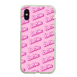 Чехол iPhone XS Max матовый Barbie Pattern, цвет: 3D-салатовый