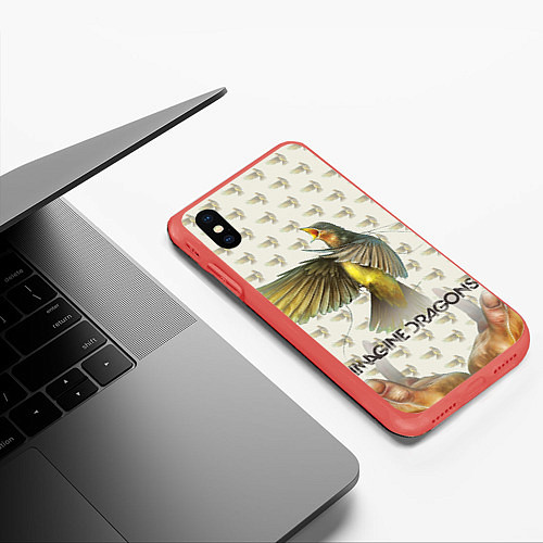 Чехол iPhone XS Max матовый Imagine Dragons: Fly / 3D-Красный – фото 3
