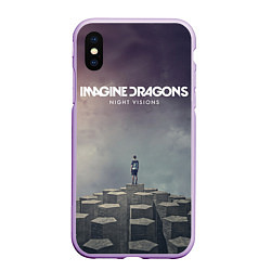 Чехол iPhone XS Max матовый Imagine Dragons: Night Visions, цвет: 3D-сиреневый