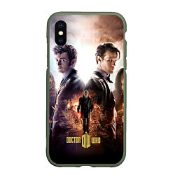 Чехол iPhone XS Max матовый Doctor Who: Heritage, цвет: 3D-темно-зеленый