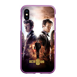 Чехол iPhone XS Max матовый Doctor Who: Heritage, цвет: 3D-фиолетовый