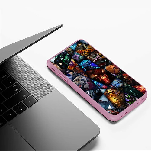 Чехол iPhone XS Max матовый Dota 2: All Pick / 3D-Розовый – фото 3