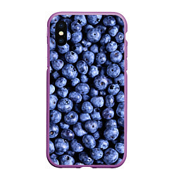 Чехол iPhone XS Max матовый Черника, цвет: 3D-фиолетовый