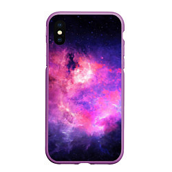 Чехол iPhone XS Max матовый Космос, цвет: 3D-фиолетовый