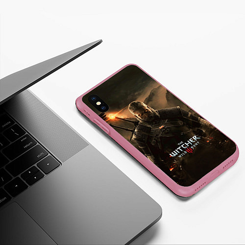 Чехол iPhone XS Max матовый Wild hunt / 3D-Малиновый – фото 3