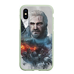 Чехол iPhone XS Max матовый Witcher, цвет: 3D-салатовый