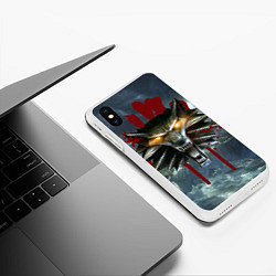 Чехол iPhone XS Max матовый Амулет Ведьмака, цвет: 3D-белый — фото 2