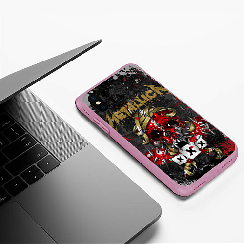 Чехол iPhone XS Max матовый Metallica XXX / 3D-Розовый – фото 3