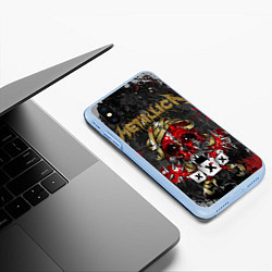 Чехол iPhone XS Max матовый Metallica XXX, цвет: 3D-голубой — фото 2