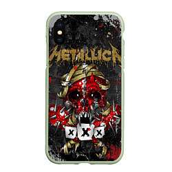 Чехол iPhone XS Max матовый Metallica XXX, цвет: 3D-салатовый