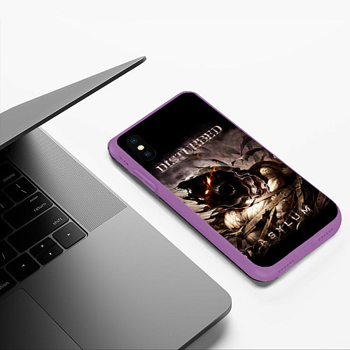 Чехол iPhone XS Max матовый Disturbed / 3D-Фиолетовый – фото 3