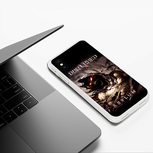 Чехол iPhone XS Max матовый Disturbed / 3D-Белый – фото 3