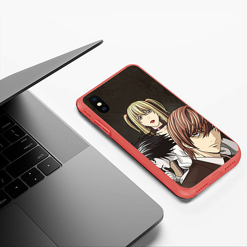 Чехол iPhone XS Max матовый Тетрадь смерти / 3D-Красный – фото 3
