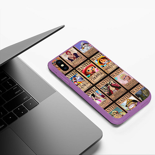 Чехол iPhone XS Max матовый One Piece / 3D-Фиолетовый – фото 3