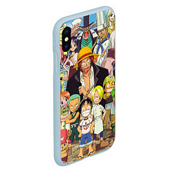 Чехол iPhone XS Max матовый One Piece, цвет: 3D-голубой — фото 2