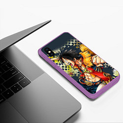 Чехол iPhone XS Max матовый One Piece, цвет: 3D-фиолетовый — фото 2