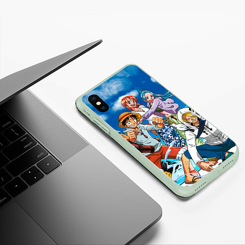 Чехол iPhone XS Max матовый One Piece / 3D-Салатовый – фото 3