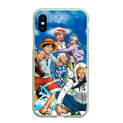 Чехол iPhone XS Max матовый One Piece, цвет: 3D-салатовый