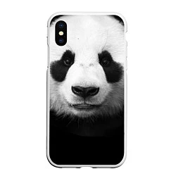Чехол iPhone XS Max матовый Взгляд панды, цвет: 3D-белый