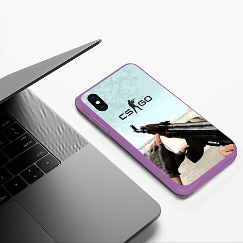 Чехол iPhone XS Max матовый Counter-Strike: De Dust / 3D-Фиолетовый – фото 3