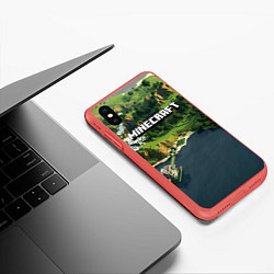 Чехол iPhone XS Max матовый Minecraft Location, цвет: 3D-красный — фото 2