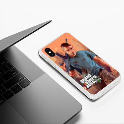 Чехол iPhone XS Max матовый GTA 5: Gangsta, цвет: 3D-белый — фото 2