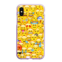 Чехол iPhone XS Max матовый Emoji, цвет: 3D-сиреневый