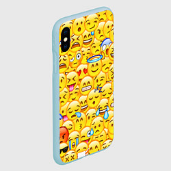 Чехол iPhone XS Max матовый Emoji, цвет: 3D-голубой — фото 2