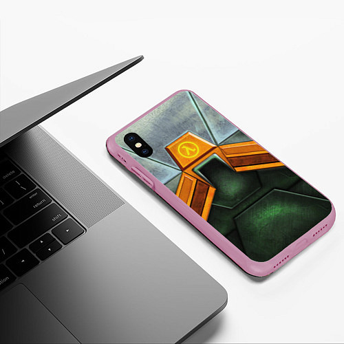 Чехол iPhone XS Max матовый Gordon Freeman: Costume / 3D-Розовый – фото 3