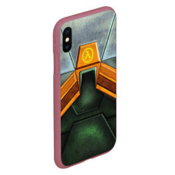 Чехол iPhone XS Max матовый Gordon Freeman: Costume, цвет: 3D-малиновый — фото 2