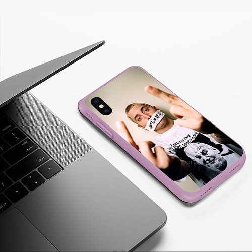 Чехол iPhone XS Max матовый Eminem: I am Rap / 3D-Сиреневый – фото 3