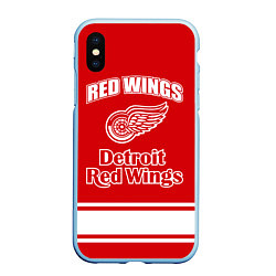 Чехол iPhone XS Max матовый Detroit red wings, цвет: 3D-голубой