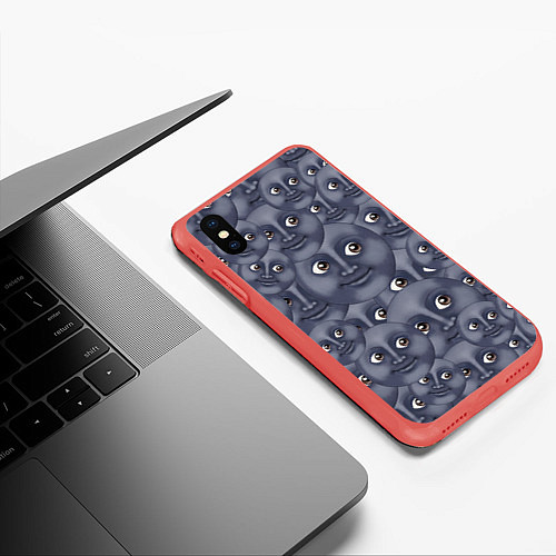 Чехол iPhone XS Max матовый Эмодзи / 3D-Красный – фото 3